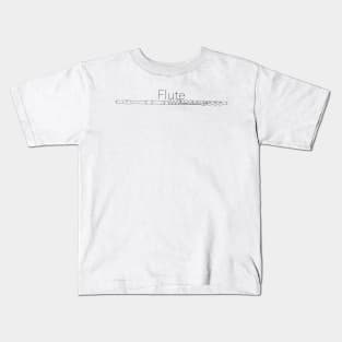 Hand Drawn Black Flute Kids T-Shirt